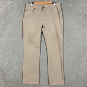 STIO Rivet Pant Men's 36 x 31 Beige Tan Organic Cotton Canvas 5 Pockets Straight